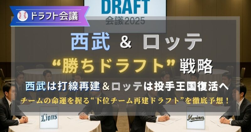 下位からのチーム再建が必須の西武とロッテのドラフトに注目!