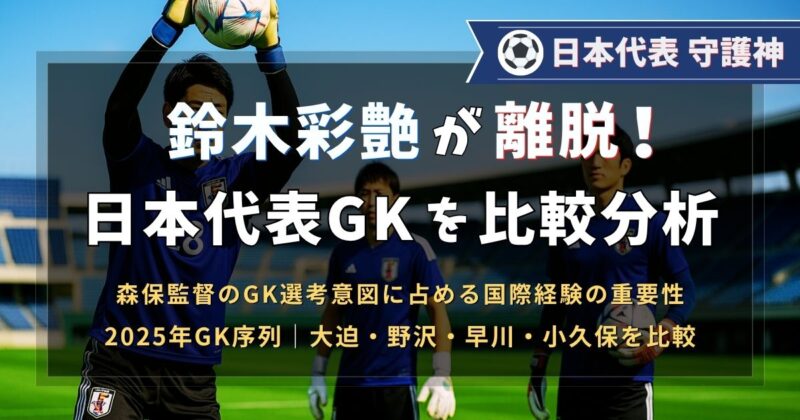 鈴木彩艶が離脱！日本代表GKを比較分析