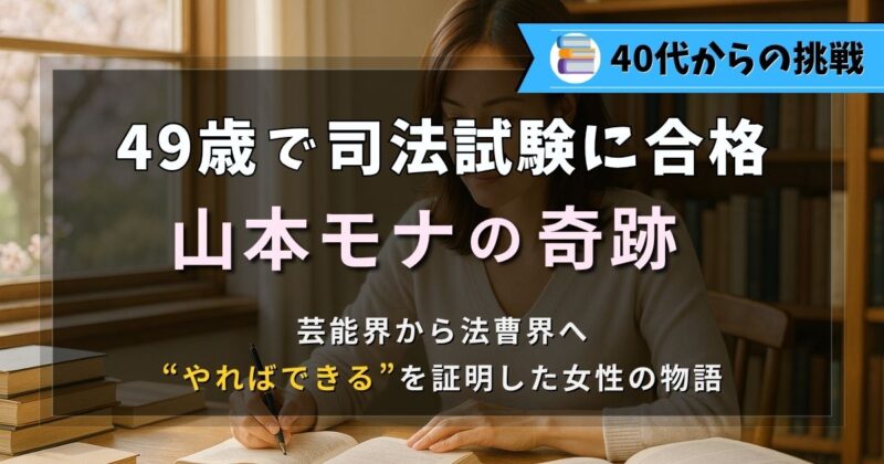 49歳で司法試験に合格した山本モナさんの奇跡