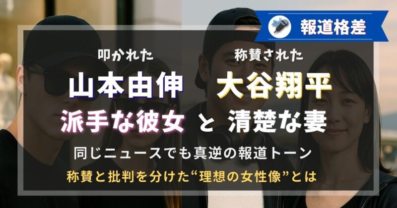 叩かれた山本由伸と称賛された大谷翔平、派手な彼女と清楚な妻の報道の違い