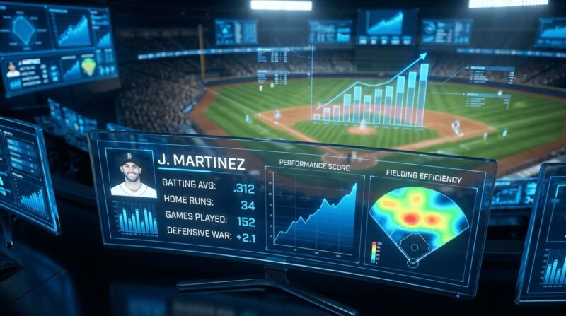 選手の評価をするためのデータが画面に表示されている画像
