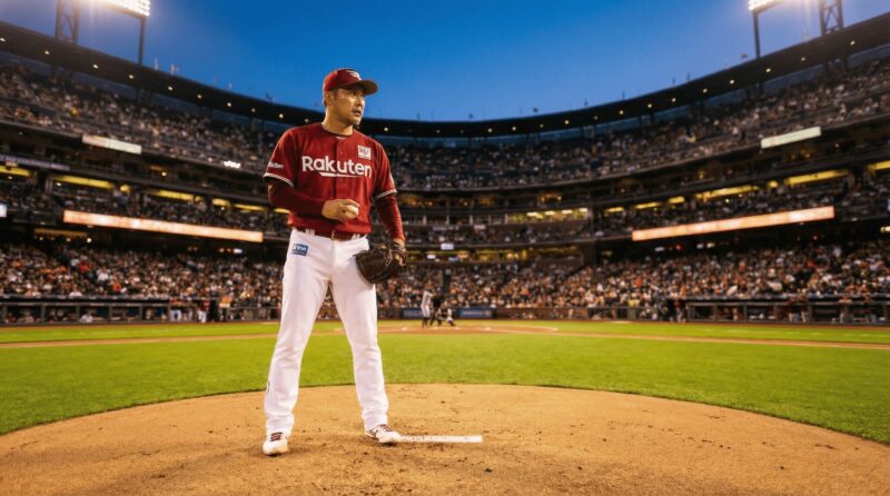 マウンドに立つピッチャーの画像