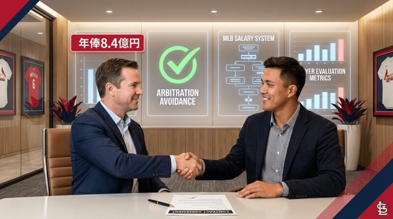 球団と選手が合意して握手する画像