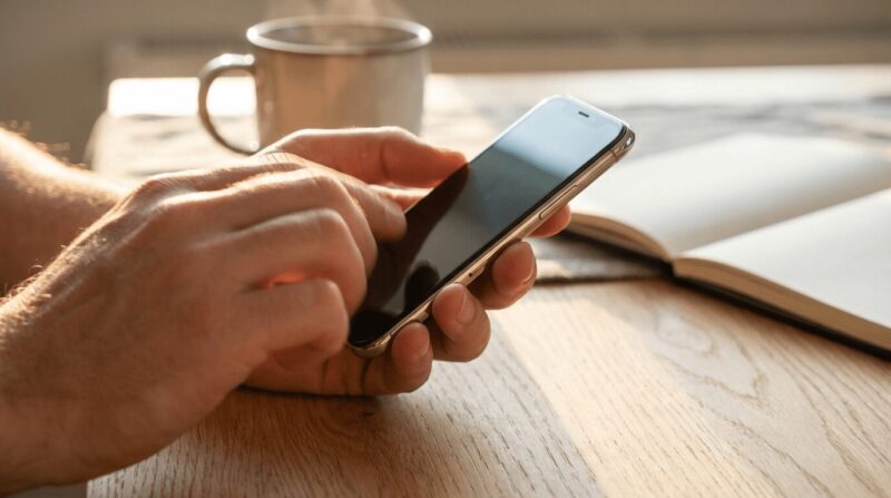 スマホを操作する様子の画像