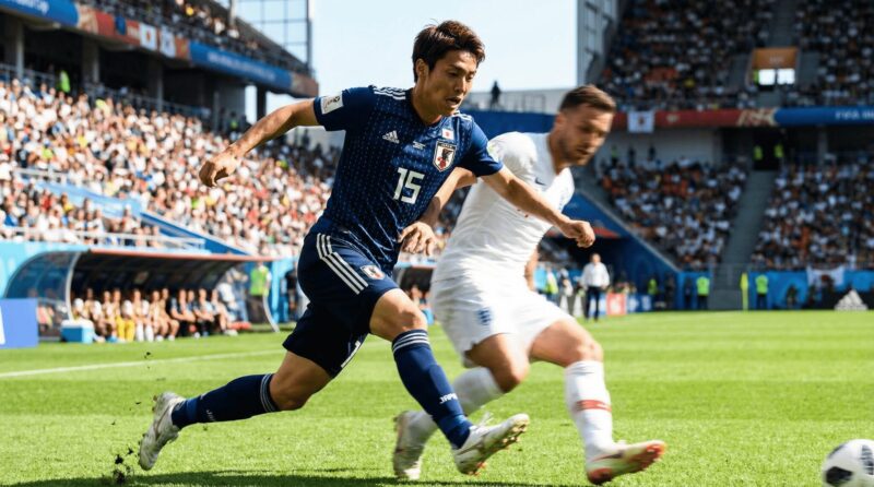 前からボールを奪う選手の画像