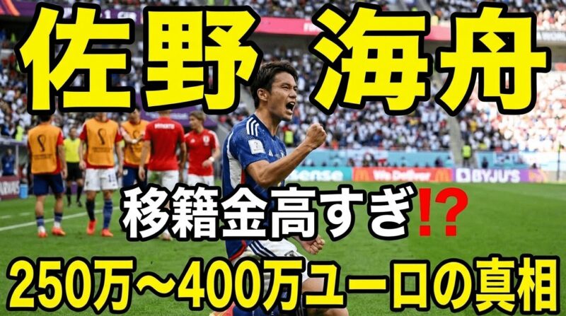 佐野海舟選手がドイツ1部マインツへ移籍した時の移籍金は高かった？