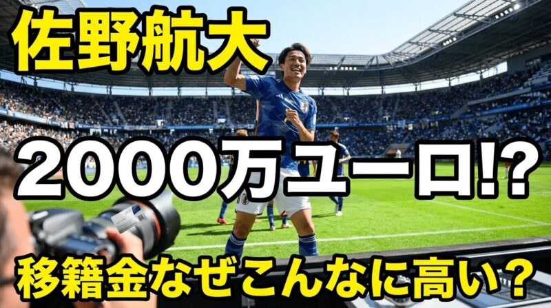佐野航大選手の移籍金が2000万ユーロと高額なのはなぜ？