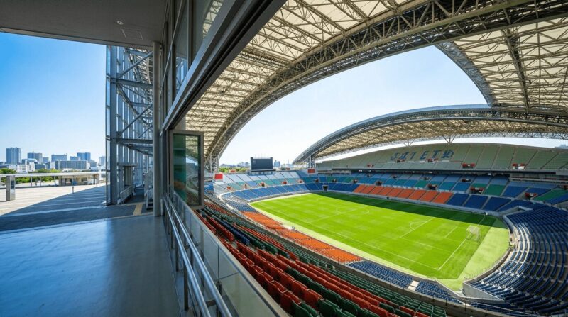 モダンなサッカースタジアムの画像