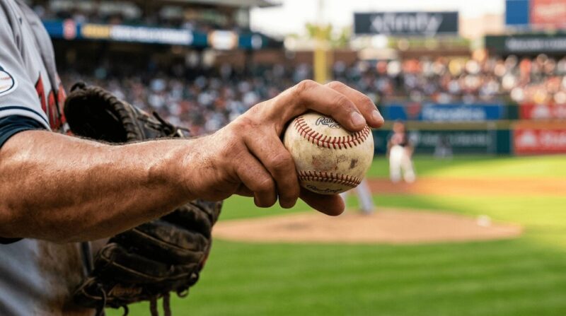 ボールを握る手の画像