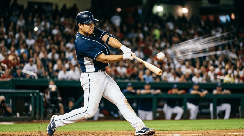 韓国代表の選手が打席でバットを振っている画像