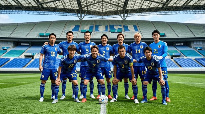 日本代表選手が集合している状況をイメージした画像