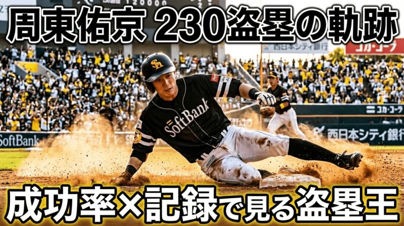 侍ジャパンの切り札盗塁王周東佑京選手の数字と記録