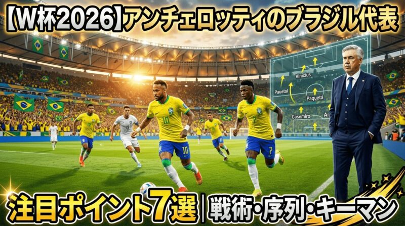 W杯2026アンチェロッティ体制のブラジル代表のポイント７つ