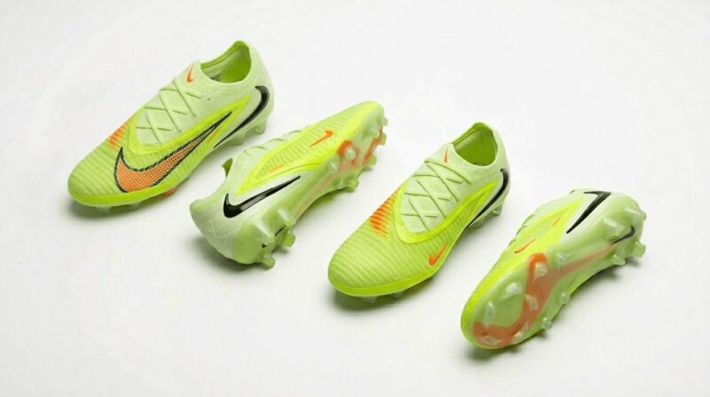 ナイキの黄色い最新スパイクをさまざまな角度から見た画像