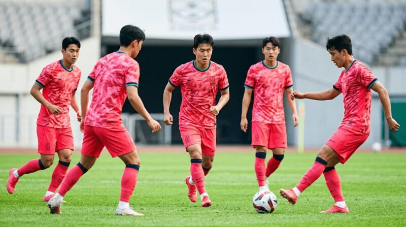 若手代表選手が練習している画像