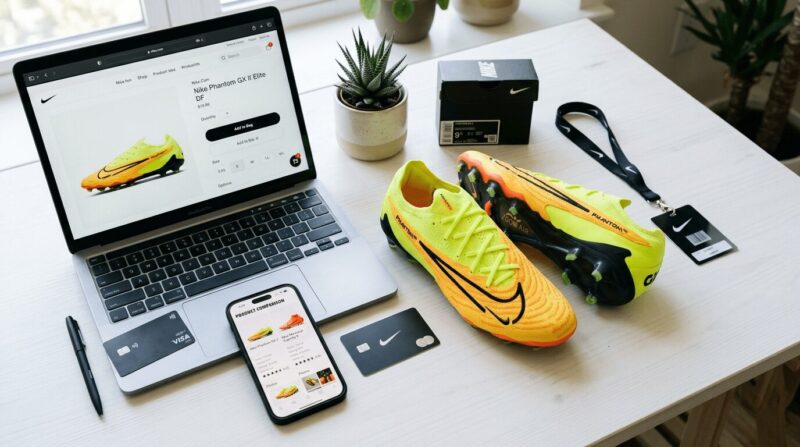 ナイキのスパイクをパソコンの通販サイトで見ている画像