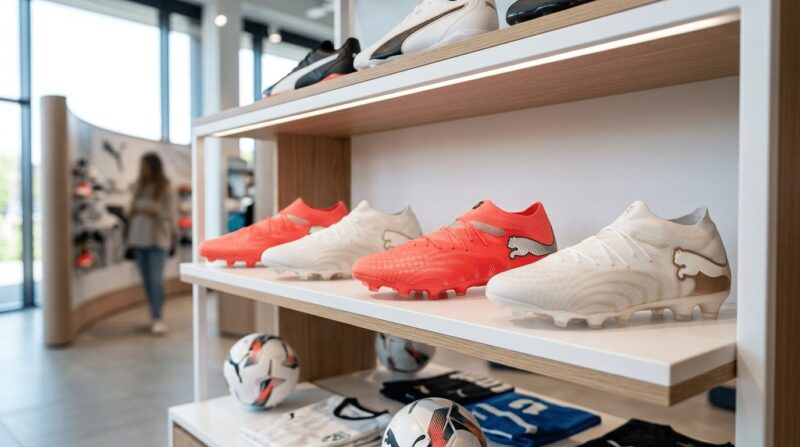 PUMA Future9 Ultimateが店頭の棚に並べられている画像