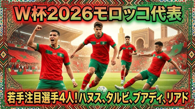 W杯2026モロッコ代表若手有望選手4人を紹介