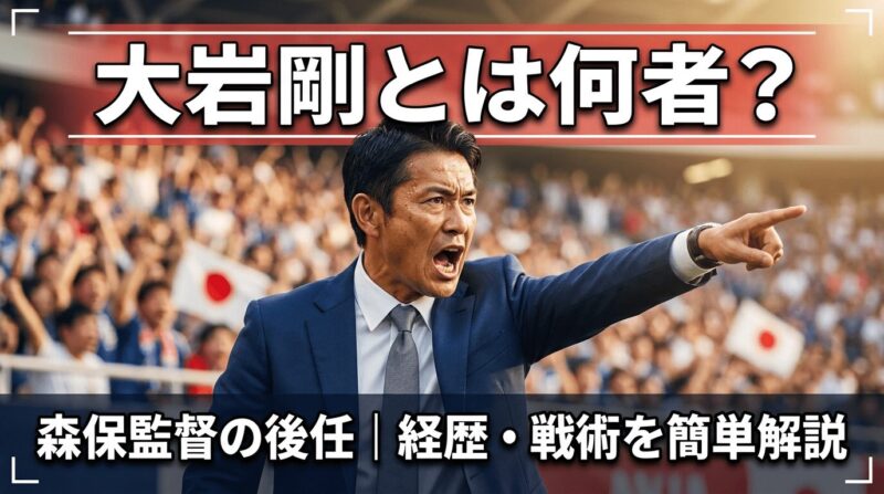 スーツ姿の監督が大声でピッチを指差して指示を出している