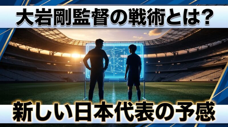 大岩剛監督の戦術とは？-青く光る画面にサッカーコートが映る、画面の前に２人のシルエットが画面を見つめている