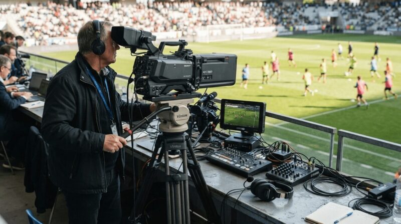 実況カメラ・テレビ放送機器のクローズアップ