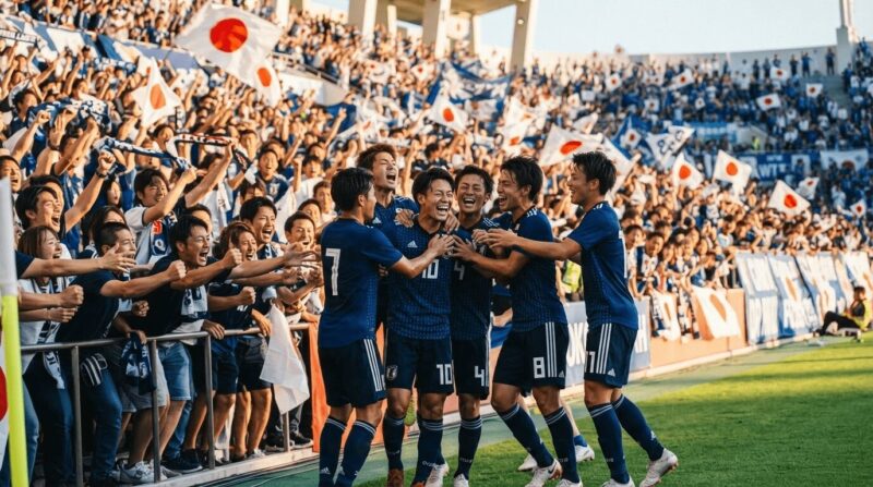 ファンと選手が一体となって喜ぶ祝福シーン
